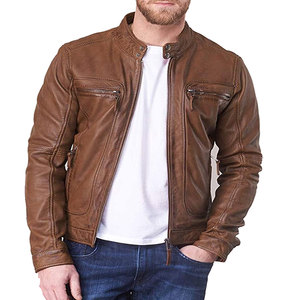Brown Premium Biker Leather <b>Jacket</b> Classic Brown Asymmetric Belted Motorcycle Leather Bomber <b>Jacket</b> Real <b>jacket</b> for men - Product Image 1