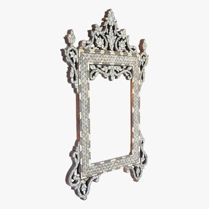 Artisan Made Mother of Pearl Inlay Arabic Mirror Frame Luxury Decorative Wall Mirror for Contemporary Interiors - Product Image 1