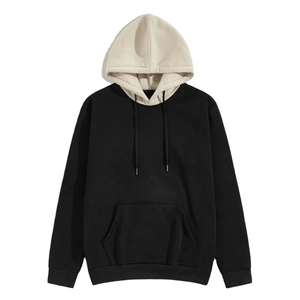 Sudadera con Capucha Negra para Hombre, de Forro Polar, Manga Larga, Corte Regular, Informal, para Invierno, Color Sólido, con Bolsillos, Impermeable - Product Image 5