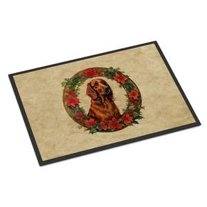Irish Setter Christmas Flowers Doormat Non-Slip <b>Indoor</b>/Outdoor Washable Low Pile Rug 24H X 36W Front <b>Door</b> <b>Mat</b> for Entryway - Product Image 1
