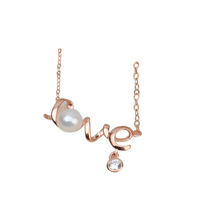 Collar de Plata S925 con Anillo de Amor, Colgante Femenino con Perlas, Cadena, Accesorios de Joyería DIY, Cuentas Semiterminadas con Incrustaciones 1371 - Product Image 5