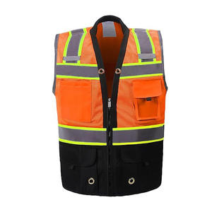 Chaleco de Seguridad de Alta Visibilidad para Hombre, Malla Reflectante Transpirable, Ropa de Trabajo con Múltiples Bolsillos, Cierre de Cremallera, Uso en Exteriores de Verano - Product Image 6