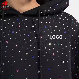 เสื้อฮู้ดดี้ผู้ชายประดับเพชรเทียมขายดี สวมใส่สบาย ใส่ได้ทุกวัน มีสินค้าพร้อมส่ง - Product Image 4
