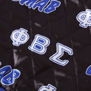 Phi Beta Sigma Black Bomber Jacket with Custom Lining for Men <b>Comfortable</b> Fit Premium Fabric Greek Fraternity Apparel Outerwear - Product Image 4