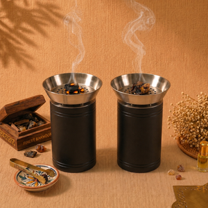 Elegante Juego de Quemadores de Incienso con Recubrimiento de Polvo Blanco, Cuencos de Acero Pulido con Diseño Martillado que Realza tu Espacio Ritual en el Hogar - Product Image 6