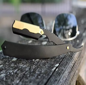 Navaja de Afeitar Profesional Curva y Recta para Hombre, Mango de Madera, Diseño de Araña, Limpieza Facial, Hoja de Acero Inoxidable Grado A+ - Product Image 5