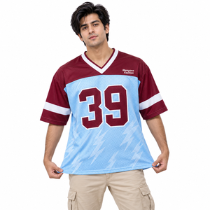Pull-over unisexe oversize pour le jour du match de football avec col et poignets contrastants, idéal pour les rassemblements en extérieur pour hommes - Product Image 4