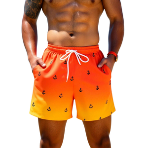 Shorts de bain imprimés pour hommes, séchage rapide, respirants, taille élastique avec cordon de serrage, coupe décontractée, pour sports nautiques et vacances d'été - Product Image 1
