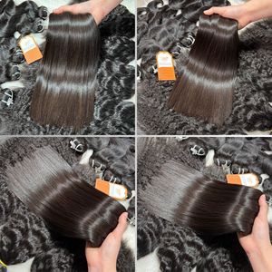 Vierge crue brésilienne disponible de prolongements de trame droits de cheveux d'os non traitée pour des femmes - Product Image 6