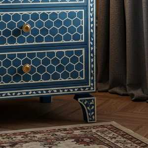 Mesa Redonda con Incrustaciones de Hueso, Hecha a Mano, Estilo Art Deco, para Bodas Diwali, Mueble Móvil, Precio de Mayoreo en India, Alta Demanda - Product Image 3