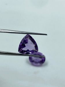 Pierre précieuse améthyste naturelle, coupe ovale, pierre non montée, 6,49 carats, 2 pièces pour la fabrication de bijoux - Product Image 2