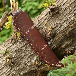 Étui à couteau en cuir de vachette cousu main, finition haut de gamme, logo personnalisé, style vintage, lame fixe, tactique, camping en plein air - Product Image 6