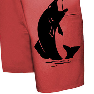 Custom Graphic Fishing Print <b>Men's</b> Board Shorts Quick Dry Summer Beachwear Casual Drawstring Swim <b>Trunks</b> with Cargo Pocket Red - Product Image 6