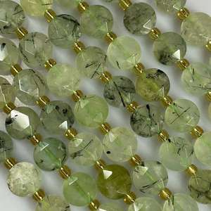 Perles de guérison en quartz rutilé vert naturel authentique de qualité supérieure, taillées en rond, facettées, pour la fabrication de bijoux - Product Image 4