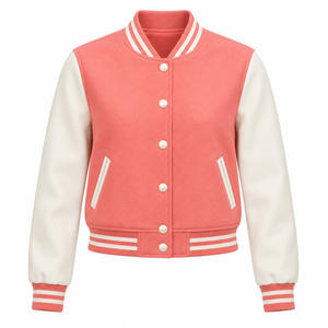 Chaquetas Cortas con Parches Bordados de Diseño Personalizado para Mujer, Chaquetas Varsity de Lana para Mujer con Estilo Personalizado - Product Image 5