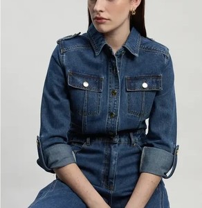 Mono vaquero informal para mujer, elegante, de una pieza, ropa de moda, fabricante y proveedor mayorista de monos, playsuits y overoles. - Product Image 3