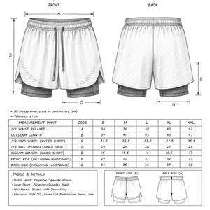 Pantalones Cortos Blancos de Lona Ecológica para Hombre, Tallas Grandes, con Cordón Ajustable, Capa Interior de Malla de Spandex/Poliéster, Diseño Perforado, Cintura Media - Product Image 6