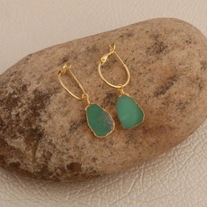 Boucles d'oreilles pendantes en pierre naturelle plaquées or 18 carats, forme goutte d'eau en argent 925, style bohème, bijoux pour femmes à porter au quotidien - Product Image 5