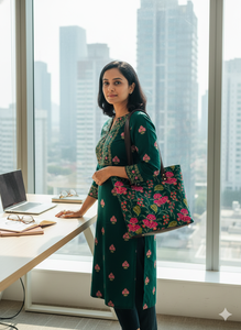 Bolso Tote para Mujer Emerald Blossom, Juego de 3 Piezas con Bolso Bandolera y Cartera, Suave, Duradero y Ecológico, para Uso Diario - Product Image 2