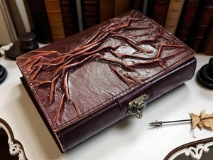 Tree of Life Vintage Handmade Leather Journal <b>Sewing</b> Binding Deckle Edge Paper Rustic Engraved Nature Diary Sketchbook Gift - Product Image 5