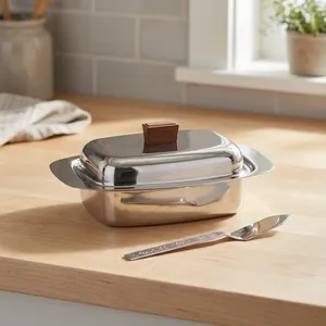 Boîte à beurre en acier inoxydable avec couvercle, récipient à beurre pour réfrigérateur, stockage au frigo, cuisine, table à manger, rangement alimentaire - Product Image 6