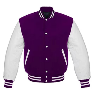 แจ็คเก็ต Letterman แบบสั่งทำพิเศษ แจ็คเก็ตเบสบอลแบบพับไหล่สไตล์วิทยาลัย - Product Image 1