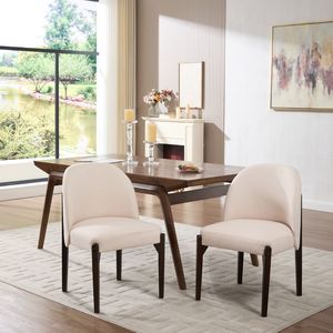 Set di 2 Sedie da Pranzo in Stile Moderno Rustico in Legno con Rivestimento in Tessuto per Sala da Pranzo e Cucina - Product Image 6