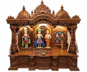 Peacock Carved Teak Wood <b>Mandir</b> for Home Traditional Hand Carved Temple At Wholesale Price Pooja Temple Manufacturer & Exporter - Product Image 5