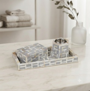 Ensemble d'encensoirs religieux en bois faits à la main avec plateau Mubkhar incrusté de nacre et d'os pour l'aromathérapie à domicile et à l'hôtel - Product Image 1