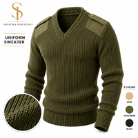 Pull uniforme tactique de la Force, col en V, hiver, thermique, respirant, acrylique, pull de police, maillot tactique