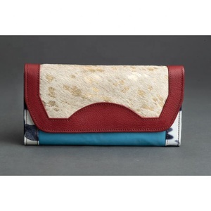 New Arrival Selling Recycled Cowhide Multi Leather Women Clutch Stylish Stubby Rainbow Color Multiuse Purse <b>Card</b> <b>Holder</b> <b>Wallets</b> - Product Image 5