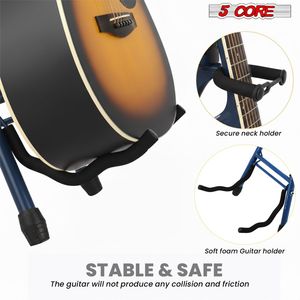 Tabouret de guitare pliable robuste 5Core, chaise rembourrée de 3,15 po avec repose-pieds intégré et support, siège pour instrument de musique - Product Image 5