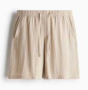 Shorts Bermuda en Lin pour Homme, Couleur Unie, Taille à Cordon, Tenue Décontractée, Tissu Respirant, Taille Mi-Haute, Poches - Product Image 1