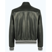Veste en cuir d'agneau italien de haute qualité pour hommes veste en cuir de luxe avec doublure imperméable et manchette et ourlet côtelés vêtements de mode