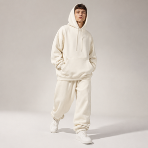 Premium <b>Men</b> Hooded Tracksuit Set Full Length Cotton Sweatshirt and Jogger Pants with Side Pockets Casual Autumn Wear - Product Image 1