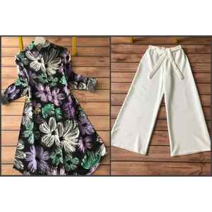 นักออกแบบเรยอนพิมพ์ลายดิจิตัลเสื้อใส่ทำงานสีขาว - Product Image 1