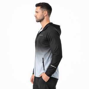 Wholesale Men <b>Heat</b> Sensitive Hooded Windbreaker Lightweight Training <b>Jacket</b> Custom Logo OEM Thermo Reactive men's <b>jackets</b> - Product Image 4