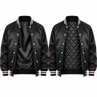 Blousons universitaires en satin d'hiver pour hommes et femmes, personnalisables avec logo, doublure matelassée légère, style Letterman Bomber Streetwear – Vente en gros