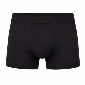 Boxers pour hommes couleur unie, haute élasticité, coupe confortable, taille mi-haute, respirants, ajustés, en Spandex/Coton, lavables en machine - Product Image 1