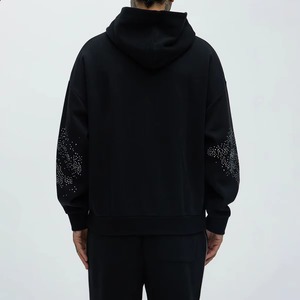 Ensemble de survêtement pour homme orné de strass, deux pièces, veste à capuche et pantalon de jogging assorti, streetwear décontracté, athlétique - Product Image 2