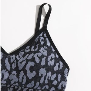Top Deportivo Sin Costuras con Estampado de Leopardo para Mujer, Top Corto, Elástico, para Yoga, Fitness, Gimnasio, Bralette Acolchado, Ropa Deportiva - Product Image 5