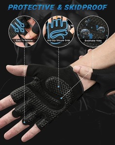 Gants d'entraînement respirants à demi-doigts, design dos ouvert, paume en microfibre rembourrée, pour la gym, le fitness, le cyclisme, la musculation, OEM - Product Image 6