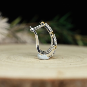 Wholesale Rhodium 925 Sterling <b>Silver</b> Two-Tone Cross Moissanite Earrings VVS1 D Color Lab Diamond <b>Studs</b> for Women Party Gift - Product Image 3