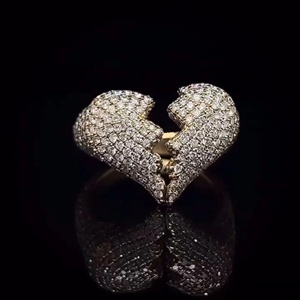 Anillos de Plata 925 con Incrustaciones de Diamantes, Anillos Hip Hop Adornados con Diamantes Moissanite de Claridad VVS - Product Image 6