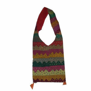 Embroidered Bohemian <b>Long</b> Shoulder <b>Bag</b> with Geometric Decoration Ethnic Crossbody Purse Handmade Tribal Tote <b>Bag</b> Vintage Boho - Product Image 1