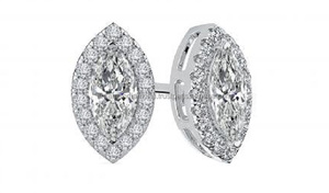เครื่องประดับฮิปฮอปสุดหรูสำหรับทุกเพศ ทองคำแท้ 14K ทรงมาร์คีส์ ประดับเพชรโมอิสซาไนต์ VVS แบบสั่งทำพิเศษ ต่างหูแบบเกลียวพร้อมขอบเพชร ไอเดียของขวัญ - Product Image 6