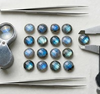 Pierre précieuse naturelle de labradorite de haute qualité, multicolore, à facettes, pierre brute pour les créateurs de bijoux, fabrication de bijoux en gros