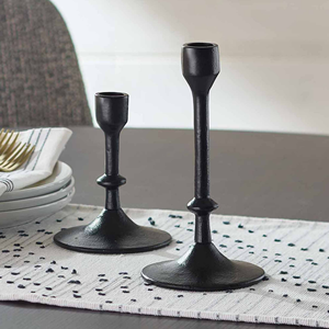 Candelabro Cónico de Hierro Fundido Negro Sólido, Hecho a Mano, Duradero, Natural y Único, Bharat Brass Copper Industries para Pascua - Product Image 2