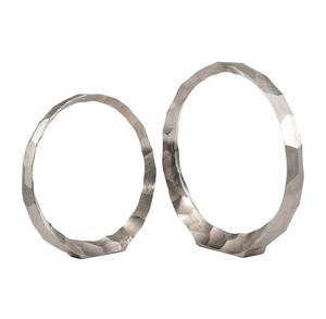 Jaffs Exports Handmade Aluminium Circular Tabletop Sculpture Set 2Pcs Eco-Friendly Durable Modern Design Art <b>Decor</b> for Home - Product Image 1