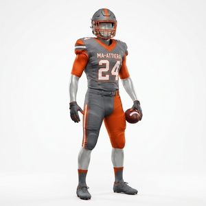 Custom Men's Orange Gray American Football Uniform <b>Padded</b> Jersey <b>Pants</b> Set Sports Team Apparel - Product Image 3